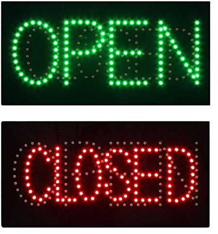 LED Open/Closed Sign for Business - Super Bright Salon Sign for Nail & Beauty Salon - Green