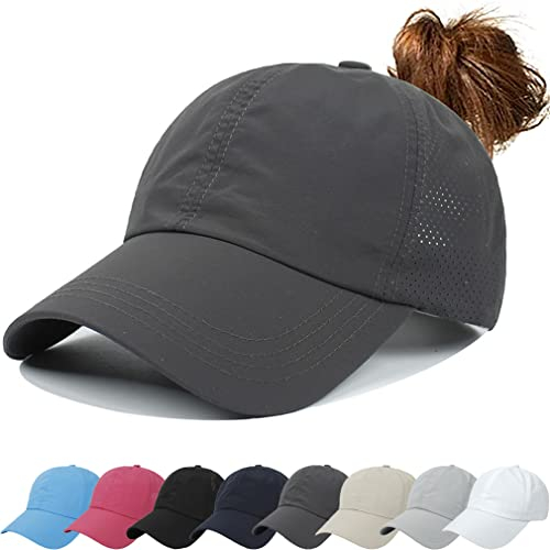 Cozyan Damen Pferdeschwanz Kappe Baseball Cap Unisex Einstellbare Baseballkappe Damen Sommer Einstellbare Schnell trocknende Masche Atmungsaktiv Baseballmütze