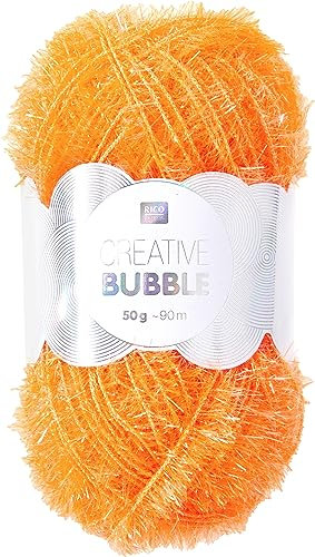 Rico Creative Bubble 50g Stricken Wolle Strick Schwäme häckeln Neon-Apricot