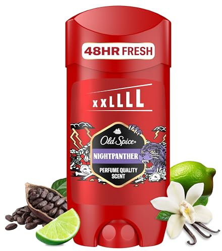Old Spice Night Panther Deodorant Stick For Men 85 ml, 48H Fresh, 0% Aluminium Salts, Anti-White Marks and Yellow Stains
