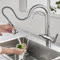 KINKIBOS 3 Wege Wasserhahn Küche - Messingkörper, 360° Drehbar Küchenarmatur mit Brause Ausziehbar, Trinkwasserhahn mit 2 Hebel, 3 in 1 Mischbatterie Küche für Wasserfilter, Chrom