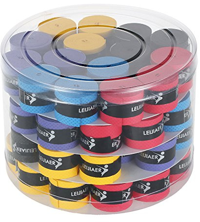 HUIOP Confezione da 60 pezzi Racchette da Tennis Overgrips Antiscivolo Nastro di Sudore Wraps Racchetta da Badminton su Grip Canna da Pesca Sudore Fascia Grip Overgrip Tennis