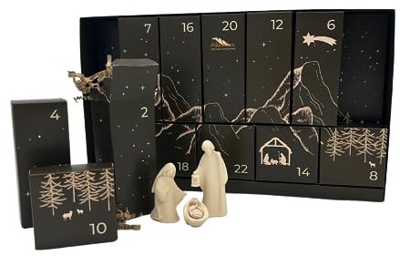 Weihnachtskrippen Adventskalender 2023 (Holz natur)