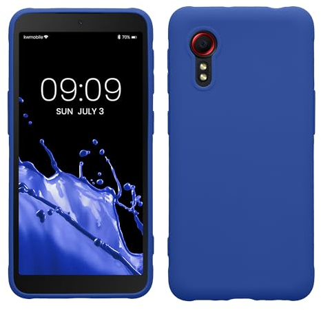 kwmobile Hülle kompatibel mit Samsung Galaxy Xcover 5 Hülle - weiches TPU Silikon Case - Cover geeignet für kabelloses Laden - Baltik Blau