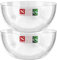 HOMESHOPA Serving Bowls, 2 Pack 140 oz Clear Plastic Mixing Bowls, Reusable Lightweight Durable Popcorn Salad Bowls, Round Multi-Use Kitchen Cooking Bowl Set for Party, Picnic, Outdoor Dining