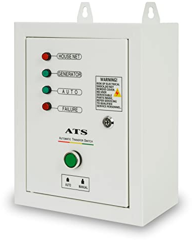 EBERTH ATS alimentación de emergencia hasta 15kW, 3 fases, 400V, conmutador de transferencia automático para generadores, para alimentación en la red doméstica, cable de control de 1,5m incluido