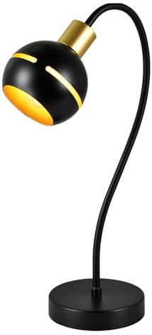 LQWELL® LED Tischlampe, Modern Tischleuchte, Nachttischlampe, Metall Schreibtischlampe Esstischlampe für Schlafzimmer Esszimmer Bibliothek Museum Studio Büro Bar Geschäft