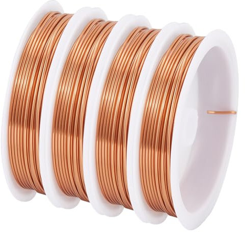 SUNNYCLUE 10M Copper Wire 1mm 18 Gauge Jewellery Beading Craft Wire - Tarnish Resistant Rose Gold Bendable Metal for Making, Wrapping, Sculpting