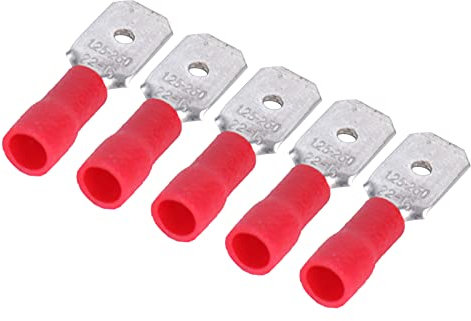 Electrical Connectors, 1000Pcs Crimp Terminals Connector, Male Insulated Large Load Brass Eyelets Spade Wire Tubular Ring Electrical, Spade Terminals