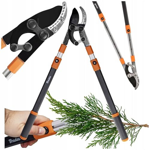 Bradas GARDEN CARE – Astschere Astschneider - Baumschere - Astscheren- Secateurs & Pruning scissors - Gartenscheere - Teleskop – V1240-69-104 cm