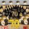 70 Geburtstag Deko, Deko 70 Geburtstag Frauen Mann, Groß Banner und Schwarz Gold, für Frau Mann Deko 70. Deburtstag