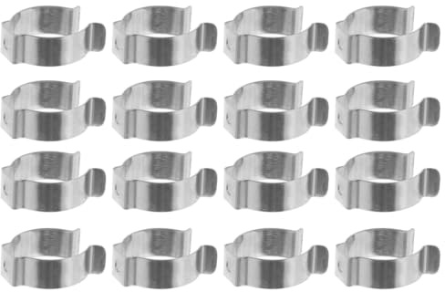 Amosfun Lampenfassung U-form Edelstahl für Röhrenlicht | Stabile Montage, Einfache Installation, Silbernes, Geeignet für Heimgeräte und Garage, 30 Stück Packung