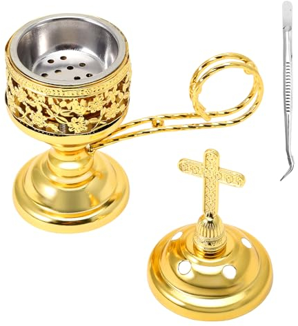 Yawlsow Räuchergefäß, Weihrauchkohle Räucherstäbchenständer, Bakhoor Räuchergefäß Halter, ideal für Aromatherapie, Yoga und Spa, Haus und christliche Kirche