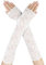 Hochzeit Brauthandschuhe Lange Fingerlose Spitzenhandschuhe für Damen Ellenbogenlänge Florale Spitzen Handschuhe Braut Blumenhandschuhe für 1980er Party Teeparty Kleidungszubehör (Weiß)