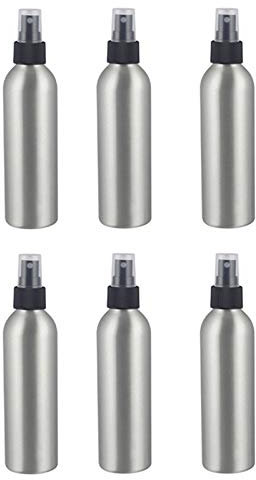 Hundnsney 6 unids aluminio presión pulverización botella atomizador botella 250 ml cosmética portátil ollas bomba contenedor peluquería pulverizador viaje