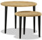 LAPOOH Beistelltisch-Set 2 Stk Tabletttisch, Blumenhocker, Nachttisch, Couchtisch, Wohnzimmer, Nightstand, Natur Jute