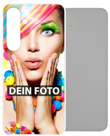 dP deinPhone Handyhülle passend für Samsung Galaxy S24 zum Selbst gestalten mit eigenem Foto oder Text - Silikoncase Transparent
