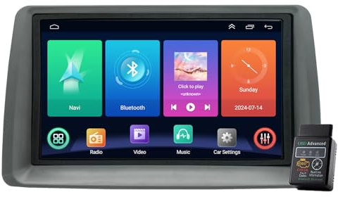 Vankeseong 7 Android 13 Autoradio für FIAT Panda 2003-2012 mit USB, Bluetooth, 8 Kern, 4GB RAM, 64GB ROM, DAB+, CarPlay, Android Auto, Navi, Bluetooth, WLAN, FM Radio