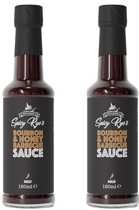 Spicy Rye's Bourbon & Honey BBQ Sauce 2 Pack 150ml - Smooth, Smokey BBQ Sauce with Tomatoes, Honey, Bourbon & Smoked Paprika - For Dipping & Marinading