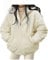 Tuopuda Giacca Invernale Donna Lungo in Pile, Teddyfleece Jacket Zip Termico Giubbotti con Cerniera e Tasche Softshell Piumino Antivento Streetwear Primavera Autunno, Beige, M