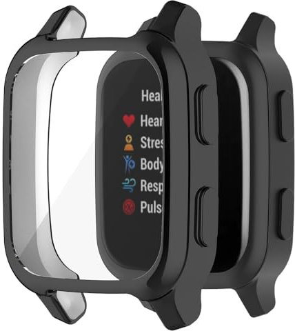 Hülle für Garmin Venu Sq 2/Sq 2 Music Schutzfolie Schutzhülle, Silicone TPU Displayschutz Case Cover, Anti-Kratz Anti-Staub Schutz Gehäuse für Garmin Venu Sq/Sq Music (Black)