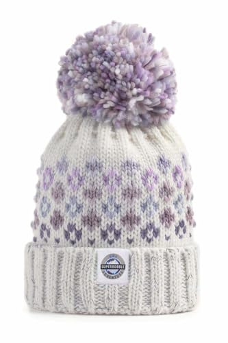 Superbobble Snowfall Nordic Knit Unisex Reflective Hat White