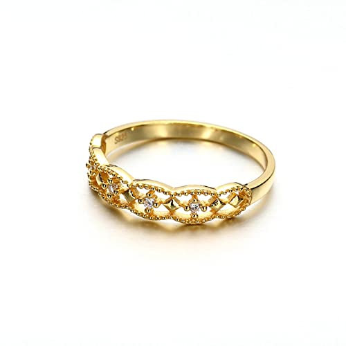 Bishilin 750 Gold Ring Verlobung, Trauringe Damen Blume mit Diamant Hochzeitsringe Verlobungsringe Nickelfrei Größe 58