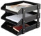 XNONE Leather Letter Tray,Stackable Desk Tray Organizer,Office Supplies Trays Holder for Document,Stationery,Magazines,Newspapers,Letters Perfect Office Organization for Desktop (Black,3 Tier)