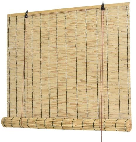 Tapparella a Carrucola in Bamboo,Tende in Reed Naturali,Tende Bambu Oscurante,Tende Romane Tessute a Mano,Antivento Traspirante,Tenda da Sole in Bamboo,per Interni Esterni Porte Finestre