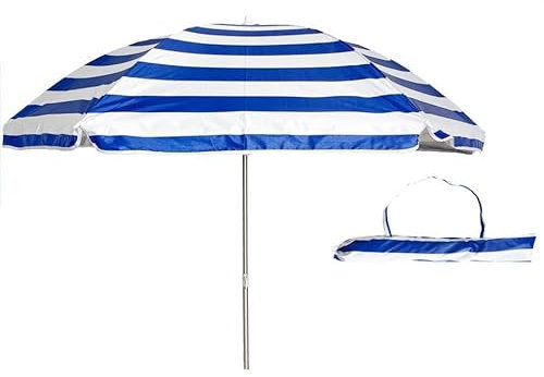azorex Sombrilla de Playa de Aluminio 180/200/220cm – Parasol Inclinable con Protección UV, Ventilación Antiviento, Incluye Bolsa de Transporte (220CM)