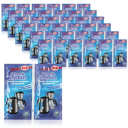30x 15g Orofix Schnell-Entkalker, Anti-Kalk-Pulver, Entkalkung | Wasserkocher - Kaffeemaschinen - Einfach anzuwenden - langanhaltend - rückstandsfrei - Kalkreiniger
