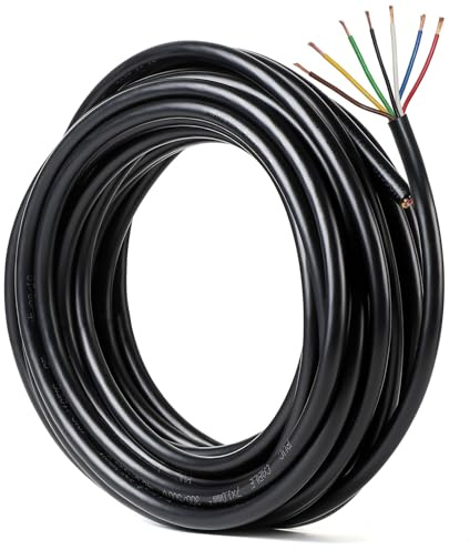 SWAWIS 10m 7 Polig Kabel für Anhänger Fahrzeugkabel 1mm² | Kupferkern, Flexible 7 Adrig Anhängerkabel Fahrzeugleitung Rundkabel für LKW KFZ RV Verschiedene Anwendungen