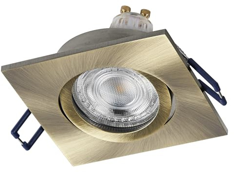 Osram Spot Set LED Einbaustrahler Quadrat Flexibel Messing | Spot Set Recess GU10 Adjustable Square, Spot lights and ceiling spots, Grünes Messing, 25000 h, 3-Pack