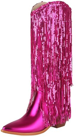 LarDorLin Cheerleaders Dancing Frange Bottes Cowboy Confort