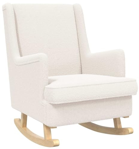 vidaXL Schaukelstuhl Creme 62 x 80 x 85 cm Bouclé, Moderner Schaukelstuhl, gemütlicher Sessel für Zuhause, stylische Lounge, Elegantes Relaxmöbel, Indoor-Rocker