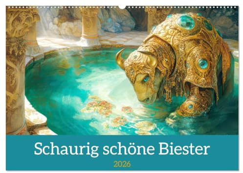Schaurig schöne Biester (Wandkalender 2026 DIN A2 quer), CALVENDO Monatskalender: Imposante majestätische Ungeheuer (CALVENDO Tiere)