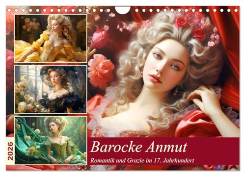 Barocke Anmut. Romantik und Grazie im 17. Jahrhundert (Wandkalender 2026 DIN A4 quer), CALVENDO Monatskalender: Die bezaubernde und verspielte Welt der Barockzeit (CALVENDO Menschen)