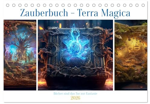 Zauberbuch - Terra Magica (Tischkalender 2026 DIN A5 quer), CALVENDO Monatskalender: Zauberreich Terra - Magica schickt seine Leserinnen und Leser auf ... zu eröffnen. (CALVENDO Wissenschaft)