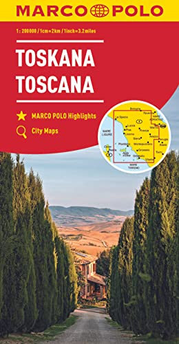 MARCO POLO Regionalkarte Italien 07 Toskana 1:200.000: Wegenkaart Schaal 1 : 200.000