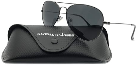 SunCristal Gafas de sol polarizadas UV400 Aviador Las gafas de sol hombre mujer polarizadas clásicas de Piloto son adecuadas para hombres y mujeres adolescentes con caras pequeñas Gun