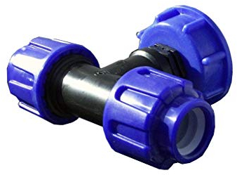 Raccord en T pour tuyau de 25 mm pour réservoir d'eau IBC pour connecter les réservoirs d'eau de pluie IBC (25 mm)