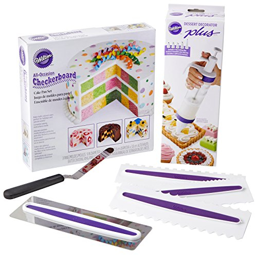 Wilton 2109-3821 Checkerboard Cake Decorating Set, Other, Assorted