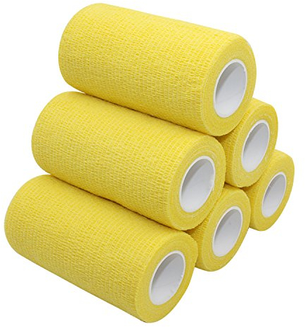 COMOmed selbstklebender verband elastische binde handgelenk bandage pflaster rolle Dog Bandagen Tierische Bandagen Gelb 10 cm X 6 Bände