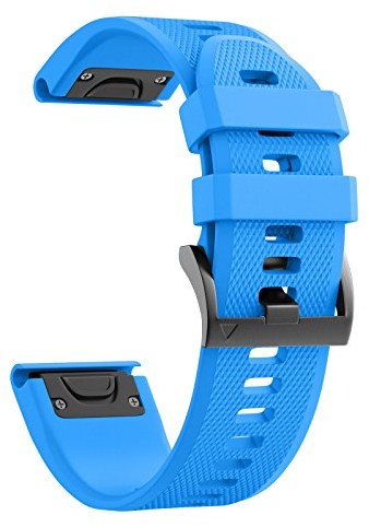 Quickfit 22mm für Garmin Fenix 5/5 Plus/6/6 Pro/8 47mm/7/7Pro/E 47mm, Quickfit Armband 22mm für Garmin Epix 2, Instinct/Instinct 2, Forerunner 935/945/955/745, Approach S60/S62, Descent G1(Blau)