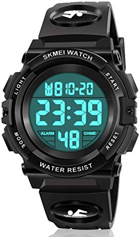 Dodosky Kids Digital Watch,Boys Sports Waterproof Led Watches with Alarm,Wrist Watch for Boys Girls Childrens, Best Gifts for Boys (Black-B)