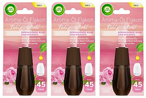 Air Wick Aroma-Öl Flakon Beruhigende Rose 3er Pack (3 x 20ml), Nachfüller für Aroma-Öl Diffuser