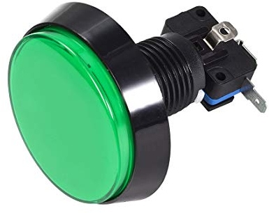 Sourcing Map Bouton poussoir rond lumineux LED 60 mm 12 V avec micro interrupteur pour jeux vidéo Arcade