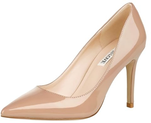 JOY IN LOVE Damen StilettosPumps | 8,9 cm hohe Absätze, geschlossene Zehen, Schlupfschuhe, Arbeit, Party, Hochzeitskleid