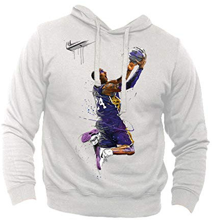 Generico Felpa Uomo Kobe Hoop - Campioni di Basket USA Pallacanestro Mamba (Bianco, XS)