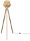 Paco Home Stehlampe Modern Wohnzimmer Schlafzimmer Rattan Optik Boho Korb Stehleuchte E27, Lampenfuß: Stehleuchte Holz, Lampenschirm: Natur (Ø33 cm)